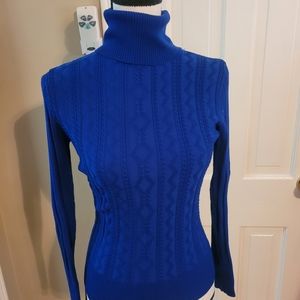 Blue Turtleneck Sweater
